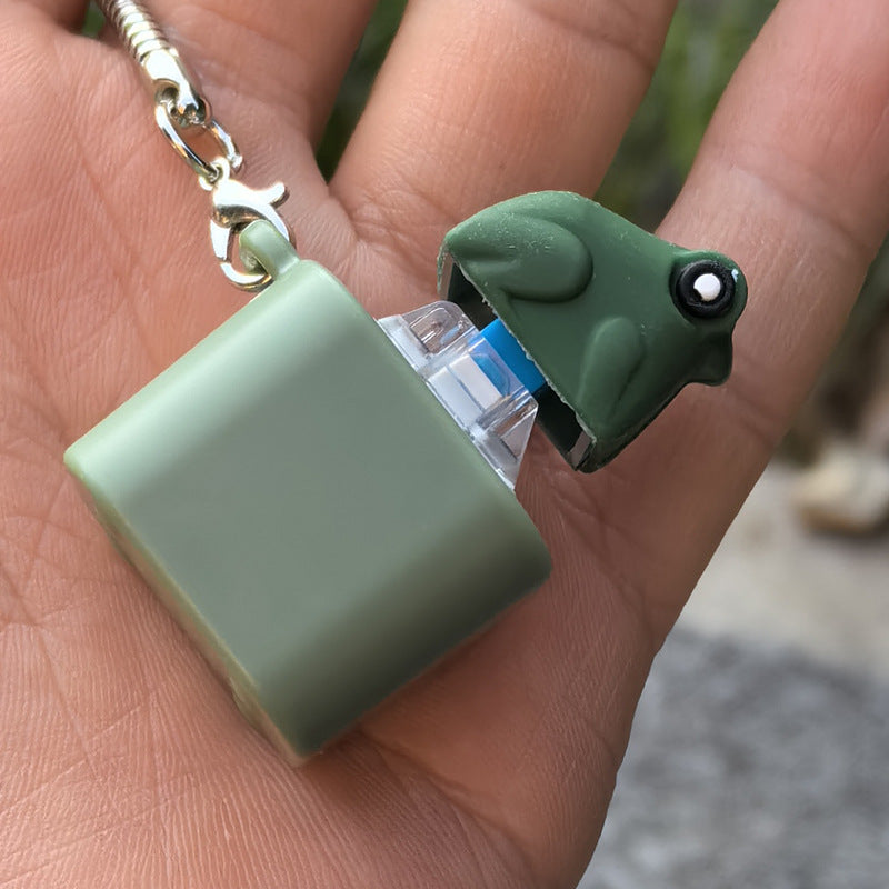 Sound glowing frog button pinching fun rechargeable stress relief toy