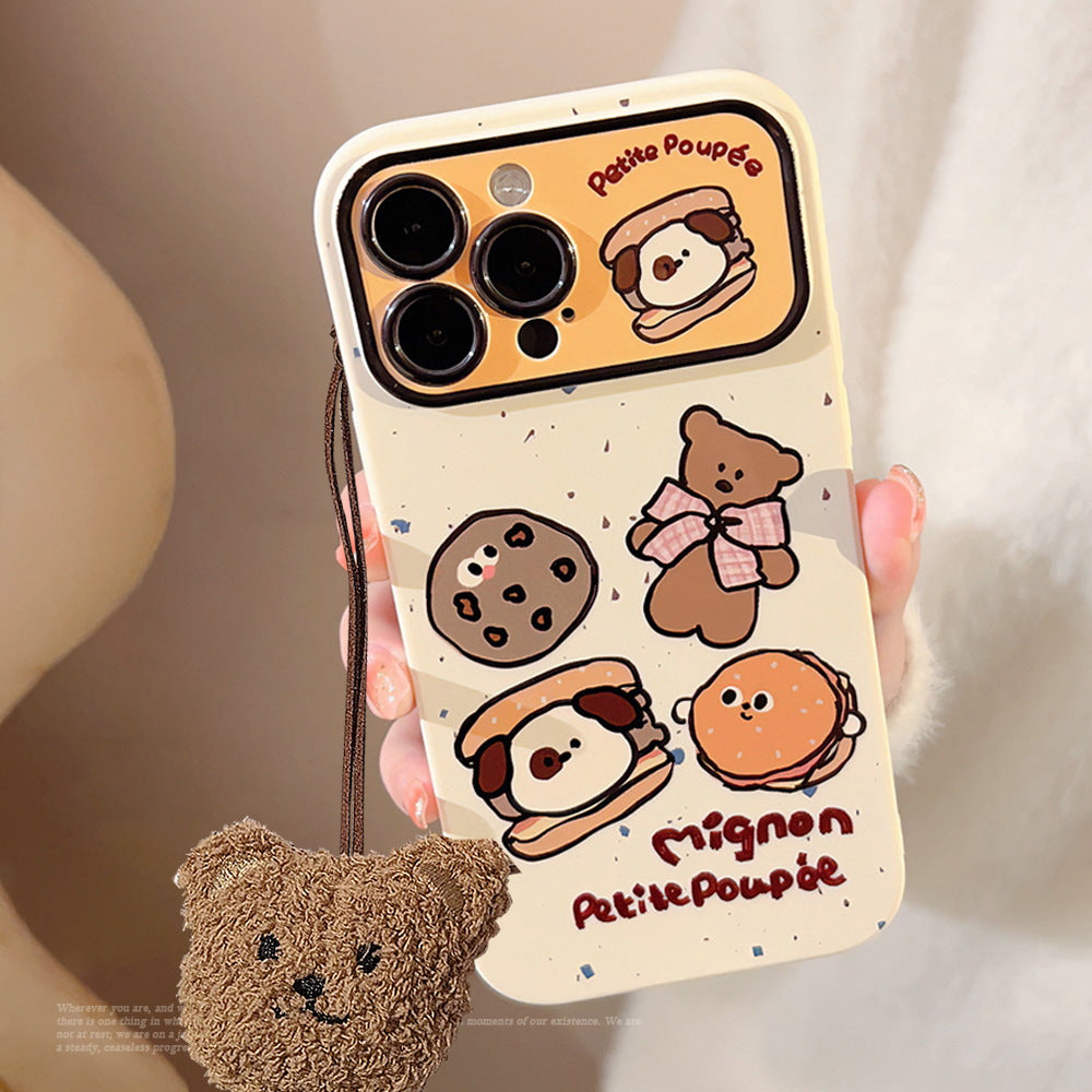 Cute bear lanyard soft phone case