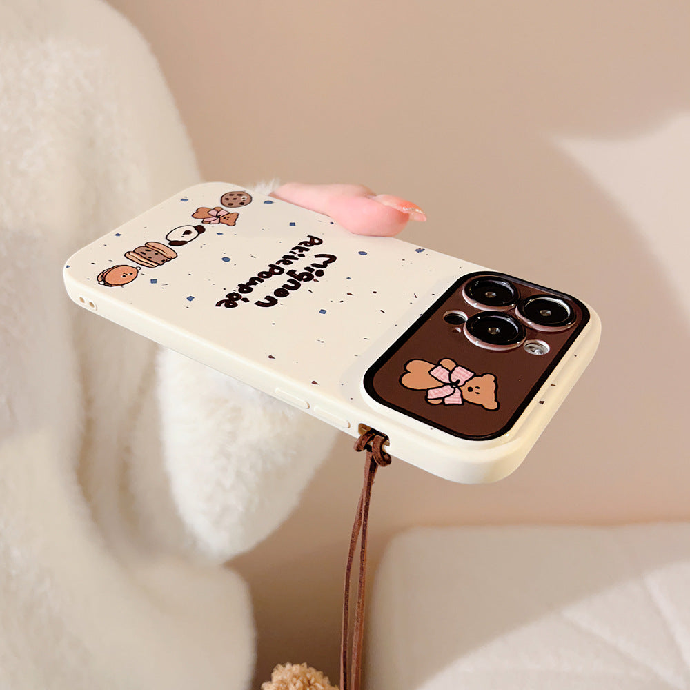 Cute bear lanyard soft phone case