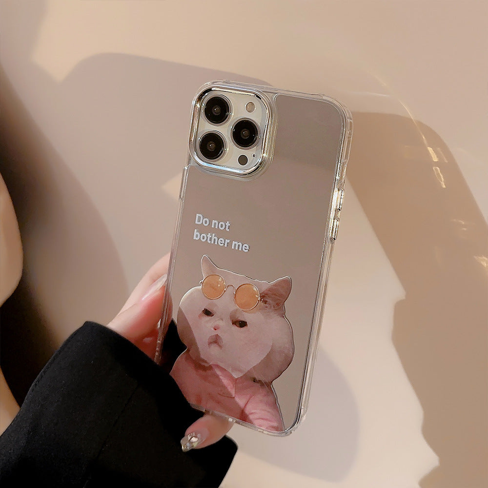 Funny and cute cat dog electroplated mirror phone case