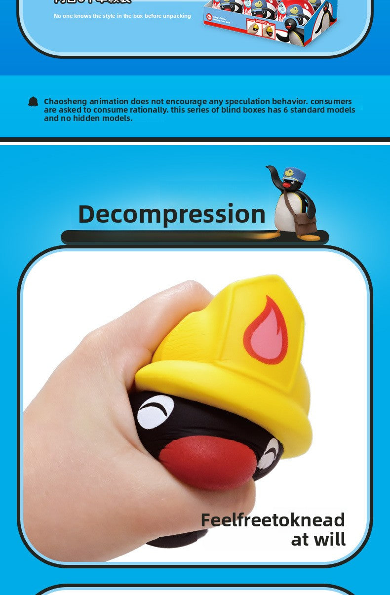 Penguin family slow rebound decompression toy pinch and play with the blind box