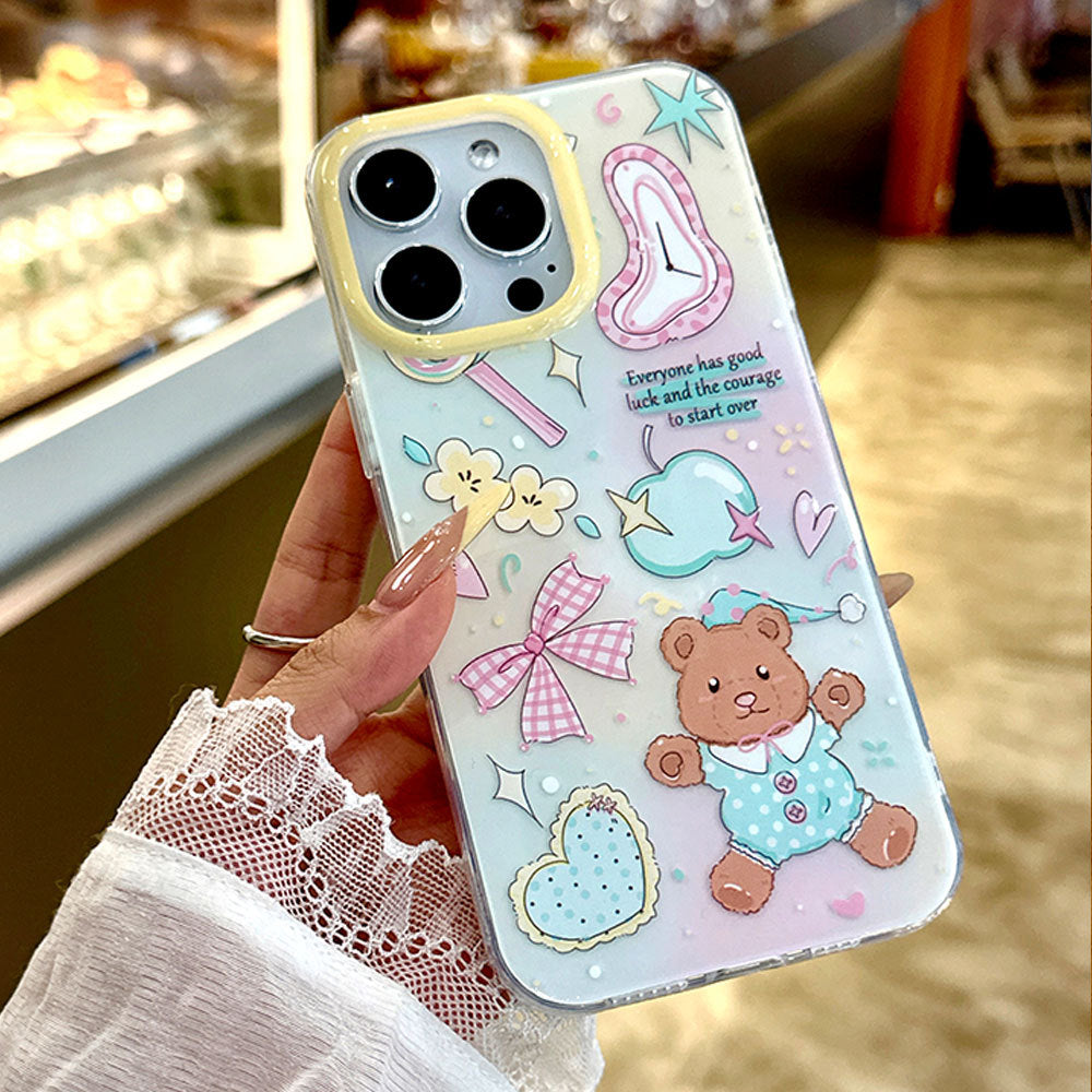 Cute cartoon bear bow bracelet phone case