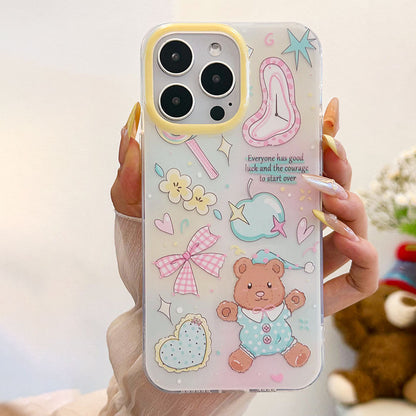 Cute cartoon bear bow bracelet phone case