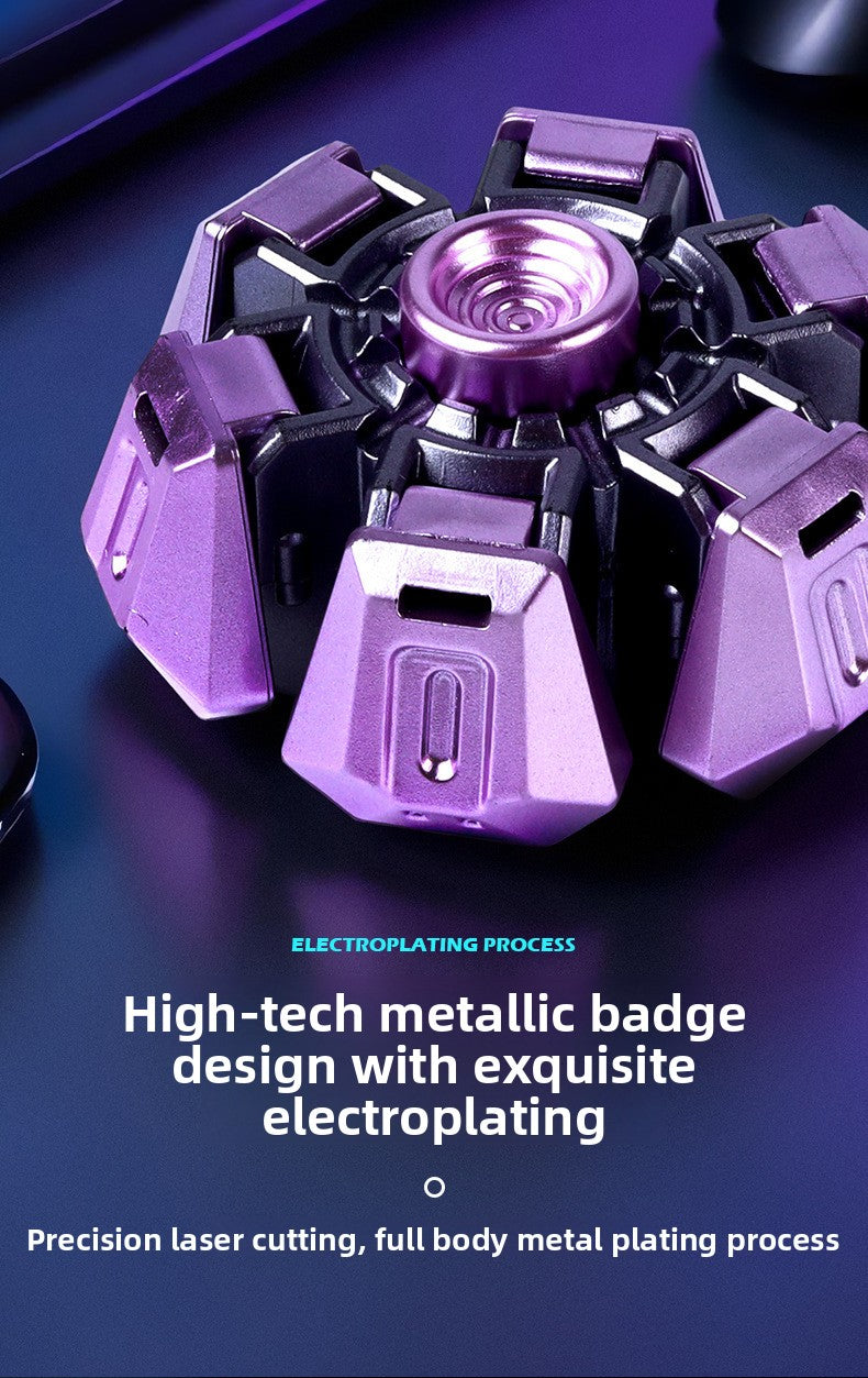 Creative transforming fingertip mecha gyro decompression toy