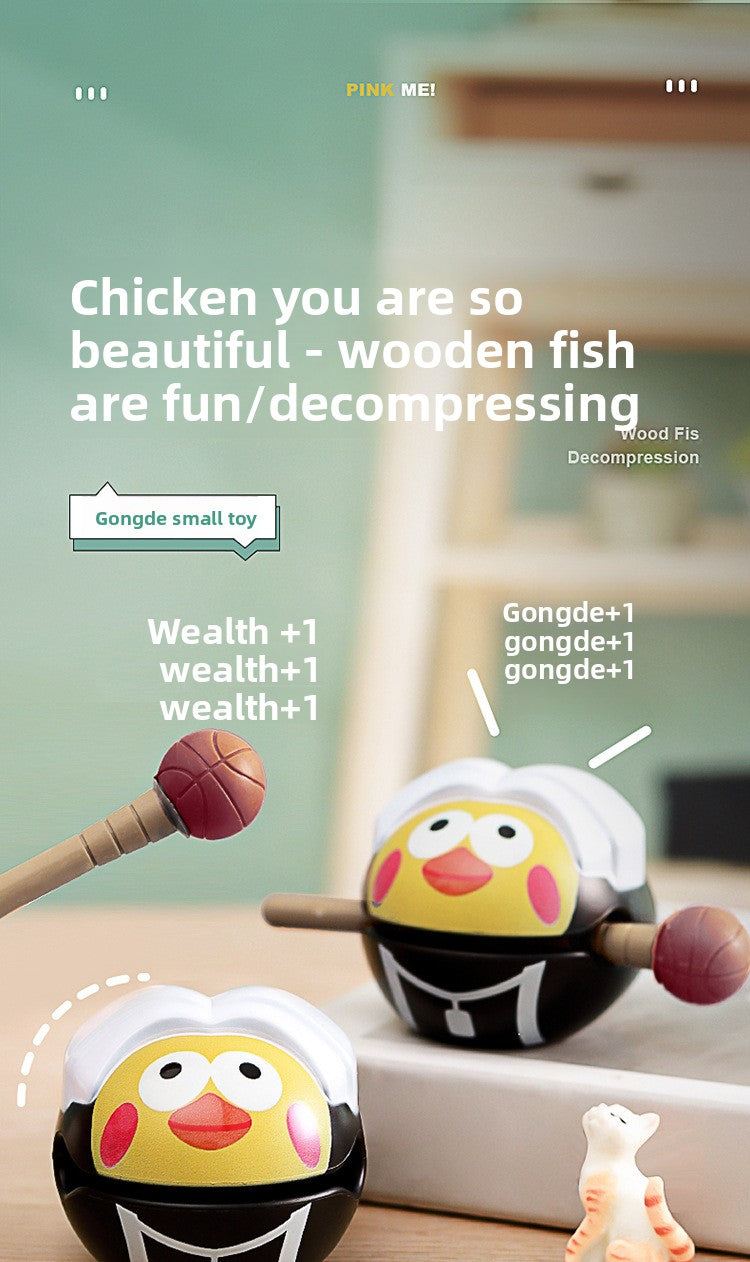 Chicken you are too beautiful wooden fish decompression creative toys