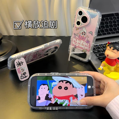 Laicai Creative Xiaoxin mirror stand pink cute mobile phone case