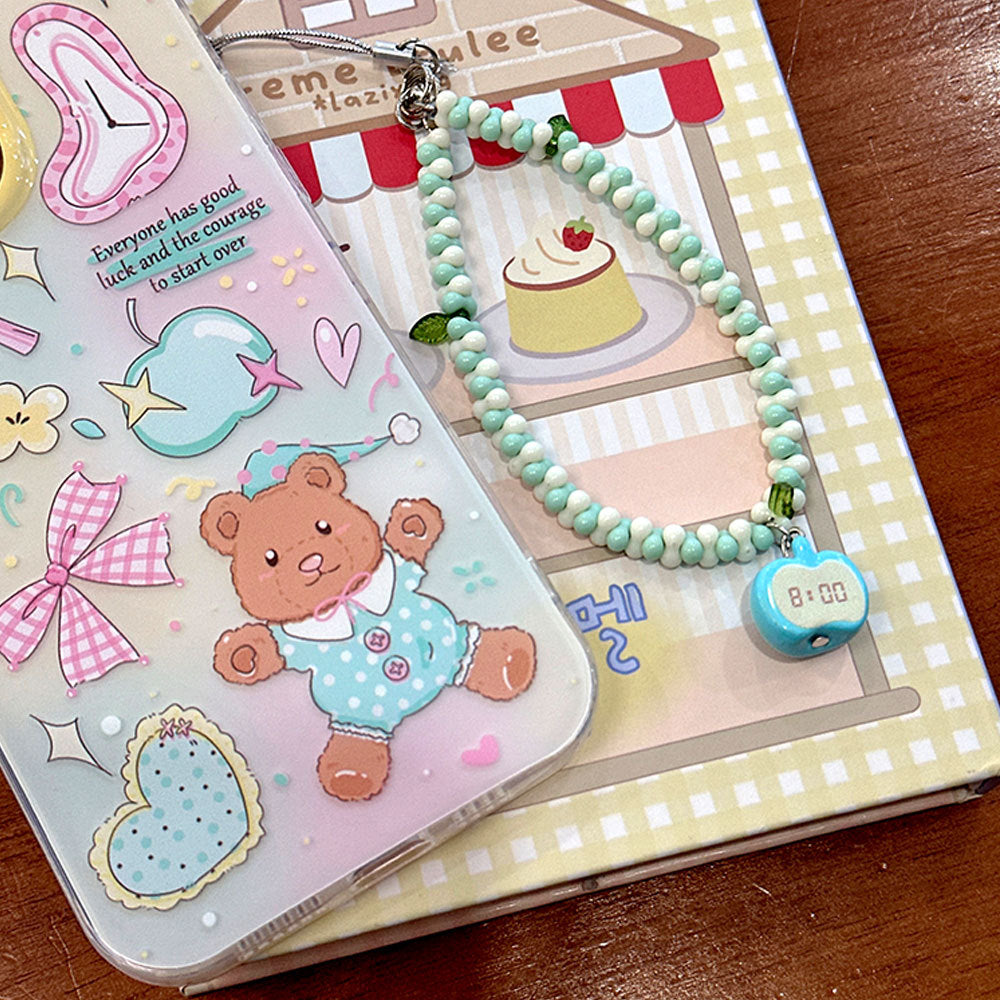 Cute cartoon bear bow bracelet phone case