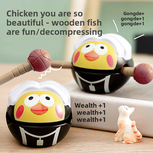 Chicken you are too beautiful wooden fish decompression creative toys