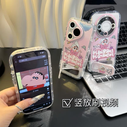 Laicai Creative Xiaoxin mirror stand pink cute mobile phone case