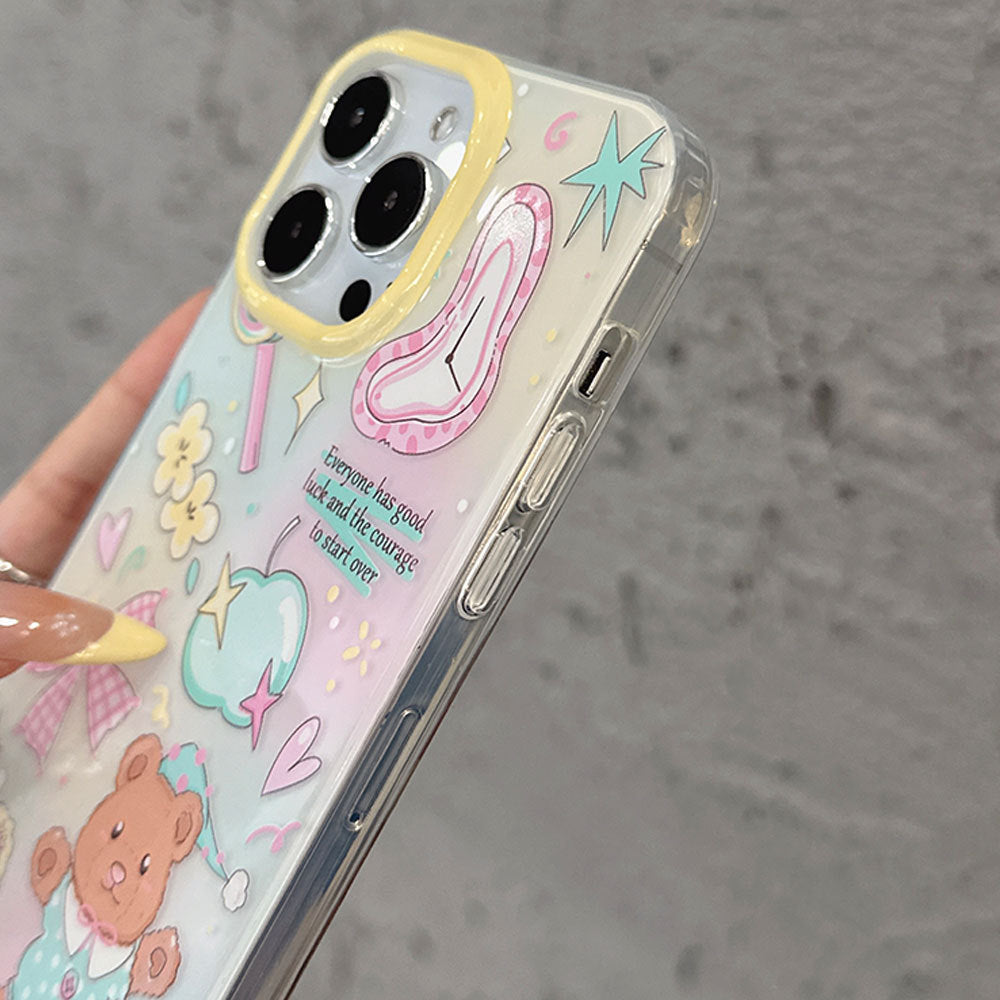 Cute cartoon bear bow bracelet phone case