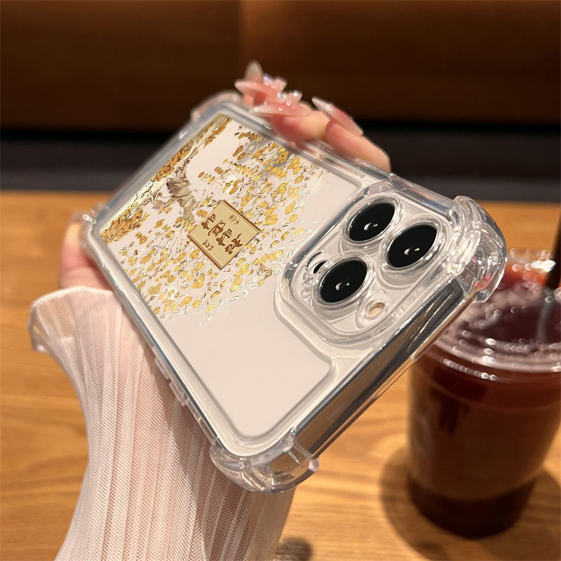 Four-corner anti-drop fortune silicone phone case