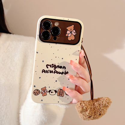 Cute bear lanyard soft phone case
