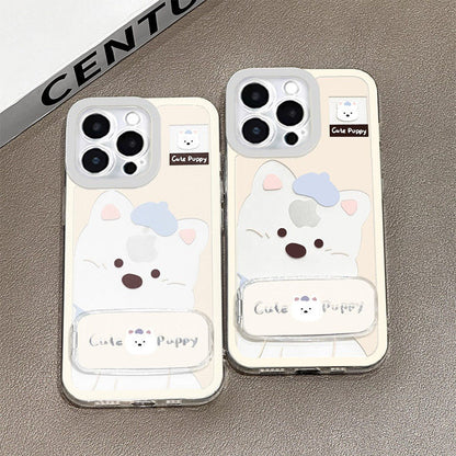 Cute West Highland Puppy Stand Soft Phone Case