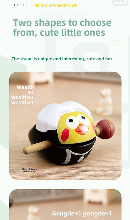 Chicken you are too beautiful wooden fish decompression creative toys
