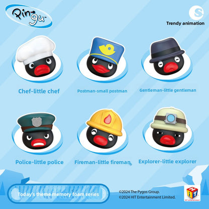 Penguin family slow rebound decompression toy pinch and play with the blind box