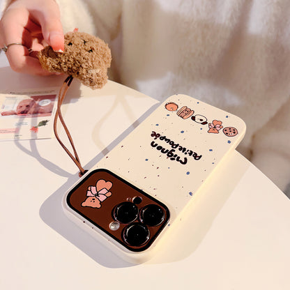 Cute bear lanyard soft phone case