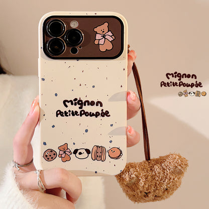 Cute bear lanyard soft phone case