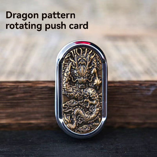 Snap coin rotation direct push card to relieve pressure and decompression toys EDC trendy play carving