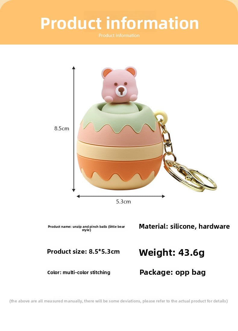 Little bear pinch fun, food-grade silicone slow rebound decompression toy