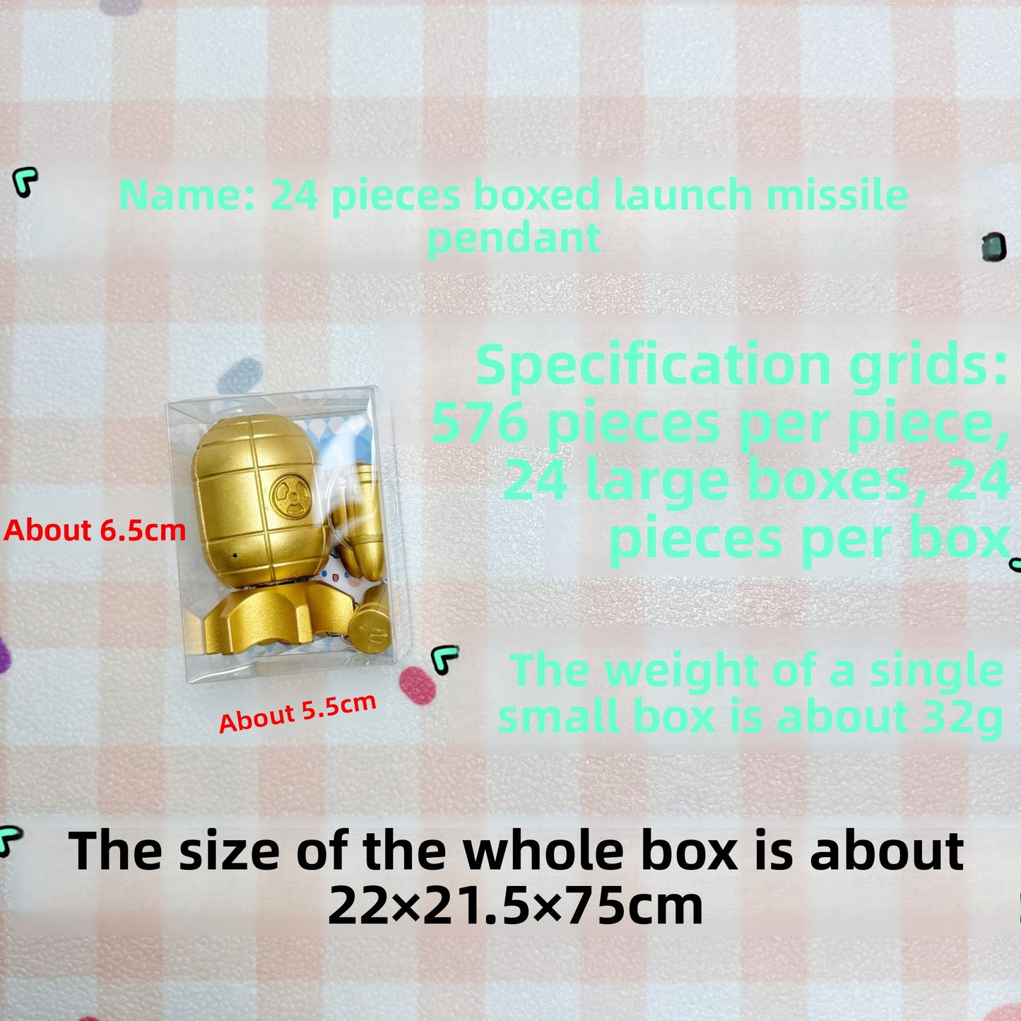 24 in a box launch missile pendant rotating pressure relief toy