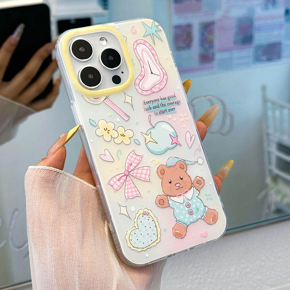 Cute cartoon bear bow bracelet phone case