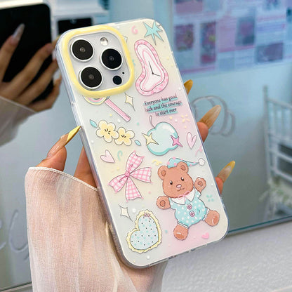 Cute cartoon bear bow bracelet phone case