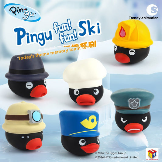 Penguin family slow rebound decompression toy pinch and play with the blind box