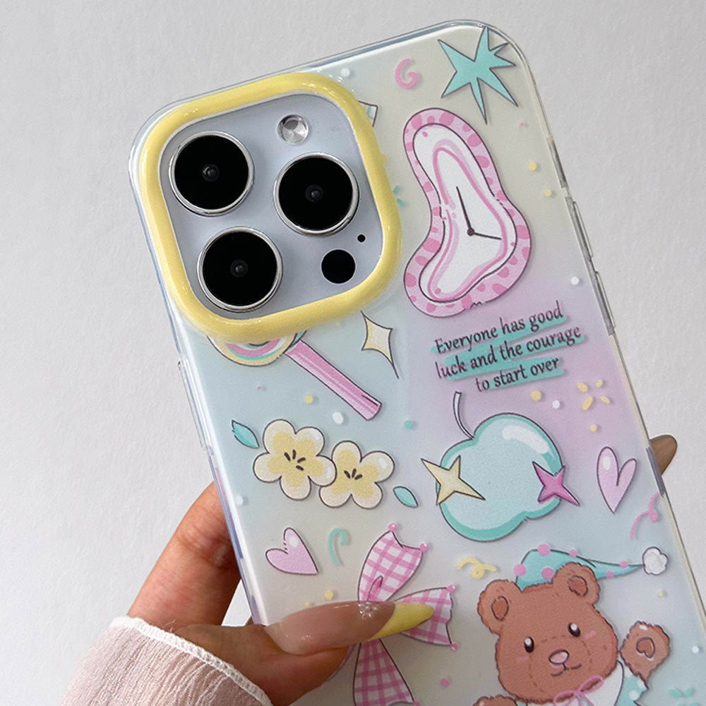 Cute cartoon bear bow bracelet phone case