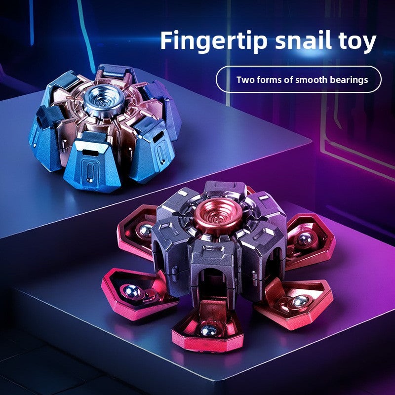 Creative transforming fingertip mecha gyro decompression toy