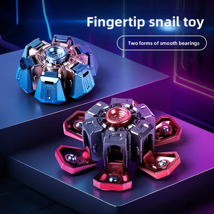Creative transforming fingertip mecha gyro decompression toy