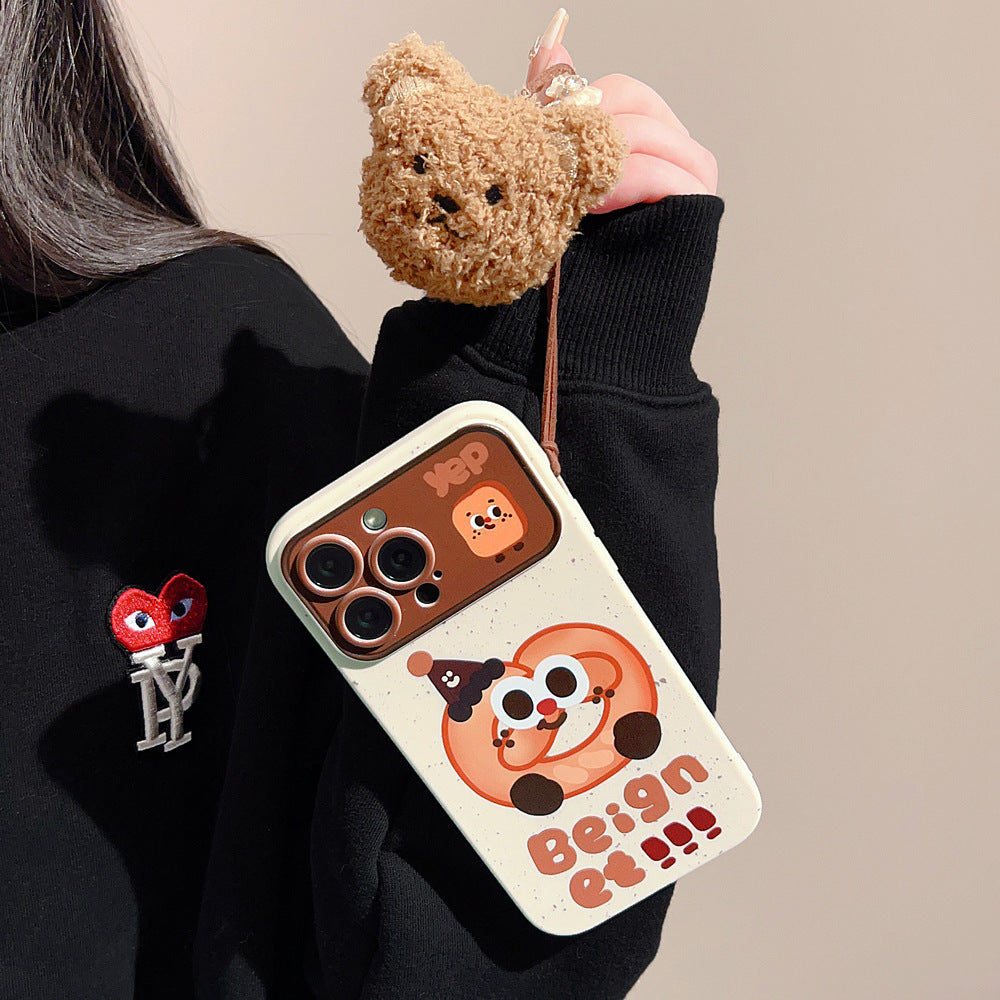 Cute bear lanyard soft phone case