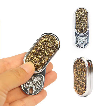 Snap coin rotation direct push card to relieve pressure and decompression toys EDC trendy play carving