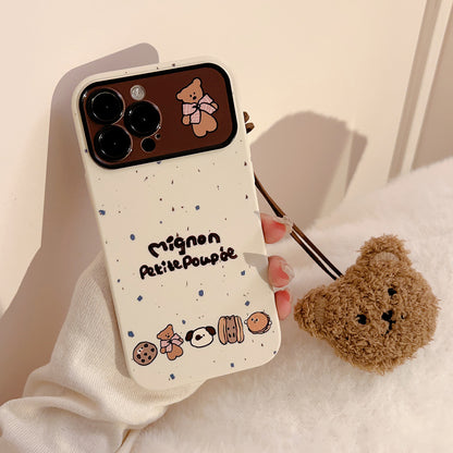 Cute bear lanyard soft phone case