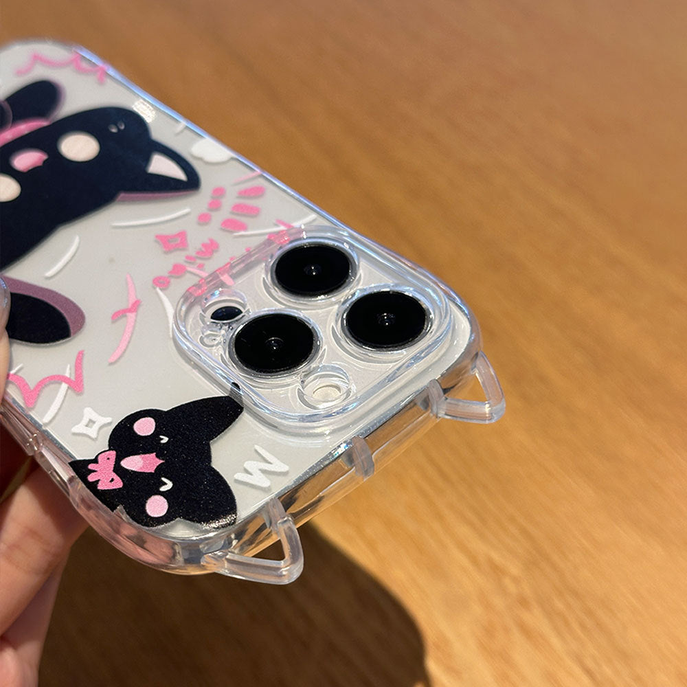 Cute cat ears phone case creative big face cat bracelet protective case