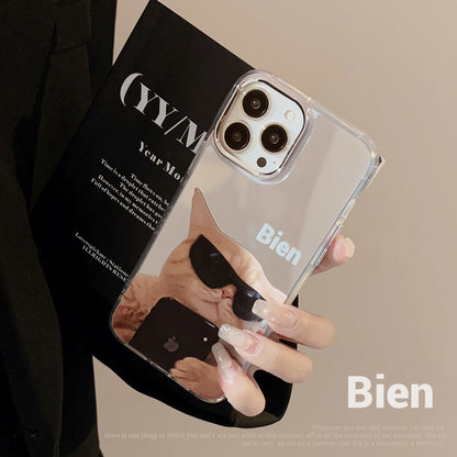 Funny and cute cat dog electroplated mirror phone case