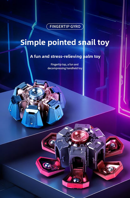 Creative transforming fingertip mecha gyro decompression toy