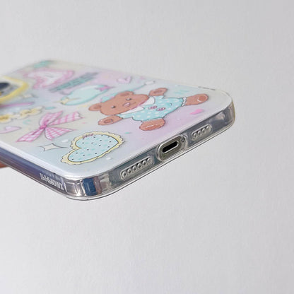 Cute cartoon bear bow bracelet phone case