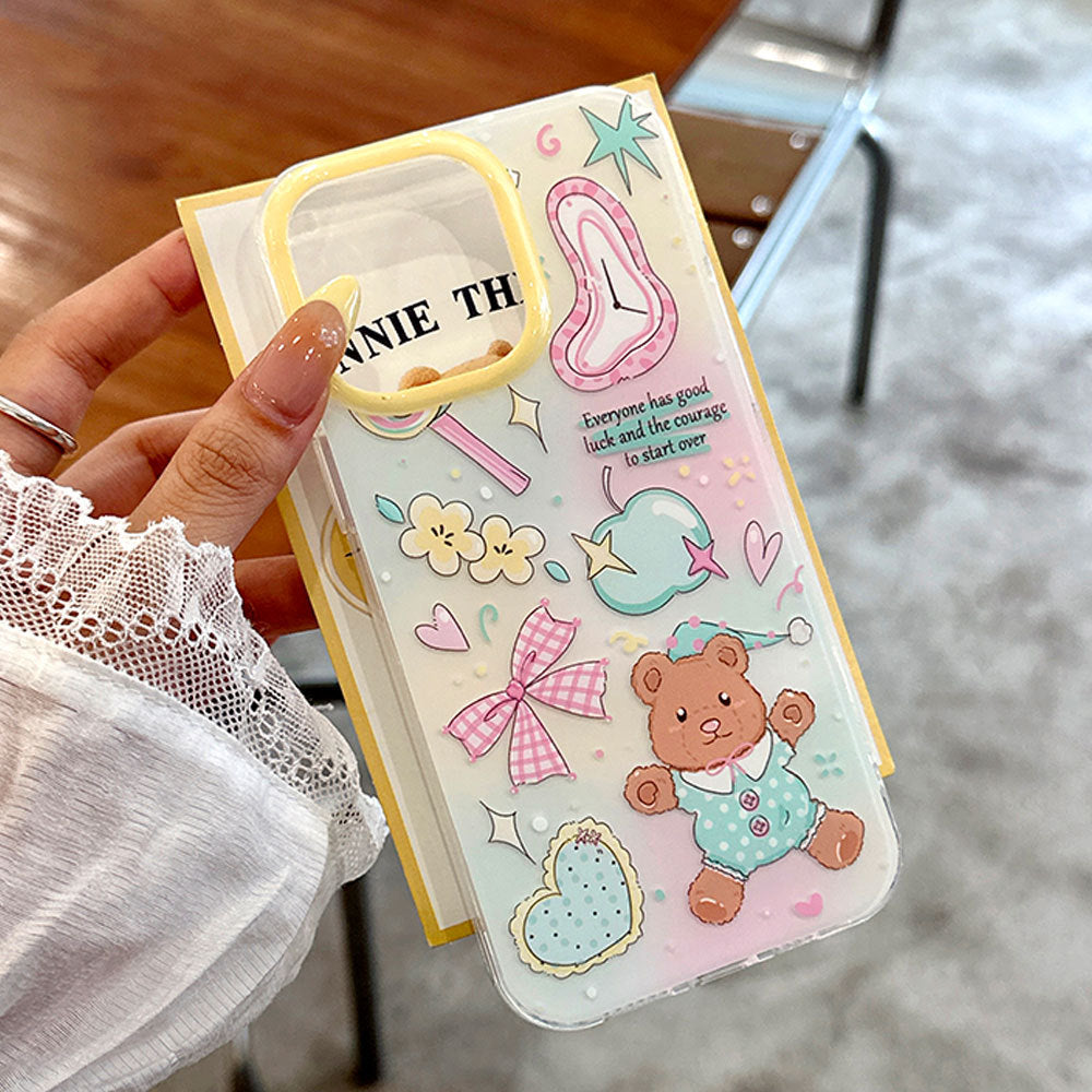 Cute cartoon bear bow bracelet phone case