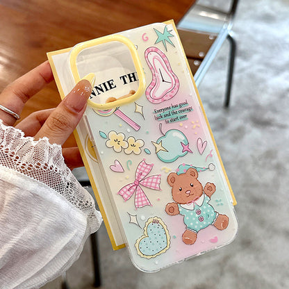 Cute cartoon bear bow bracelet phone case