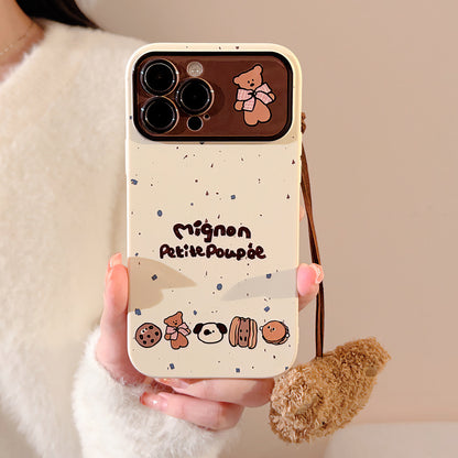 Cute bear lanyard soft phone case