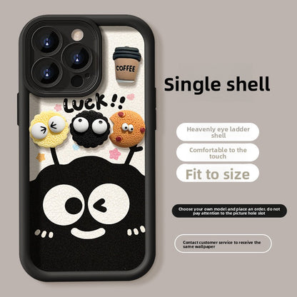 Cute Coffee briquette three-dimensional doll mobile phone case