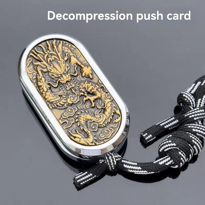 Snap coin rotation direct push card to relieve pressure and decompression toys EDC trendy play carving