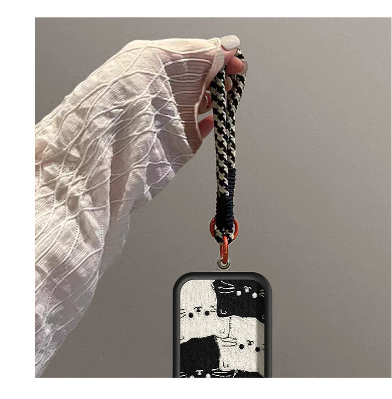 Cute cat lambskin phone case