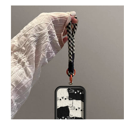 Cute cat lambskin phone case