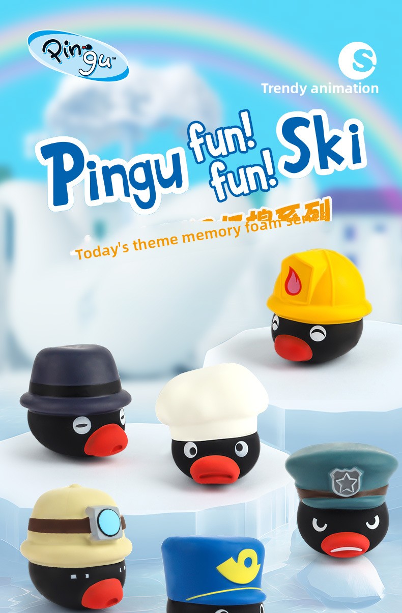 Penguin family slow rebound decompression toy pinch and play with the blind box