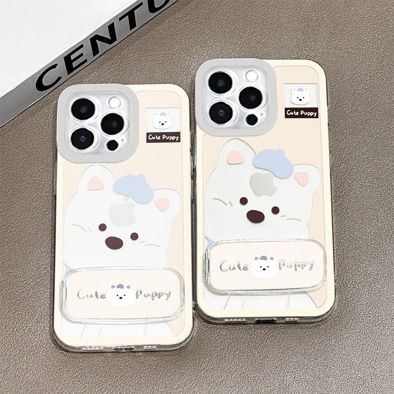 Cute West Highland Puppy Stand Soft Phone Case