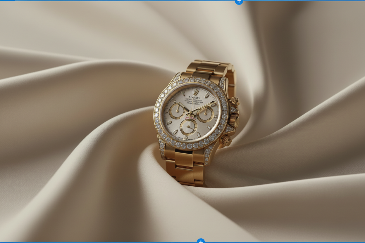 Rolex Daytona Diamond Gold Enlarged